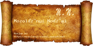 Mozolányi Noémi névjegykártya